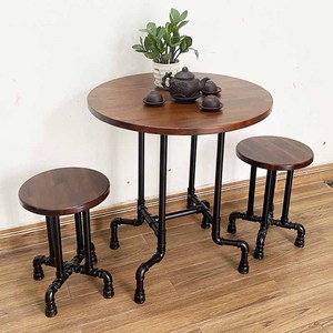 CBCF201 Luxury Melaleuca Wood Pipe Table and Chair <b>Set</b> Industrial-Modern Home & Hotel Furniture for Living Room & Apartment - Product Image 2