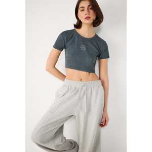 Camiseta Corta Informal 100% Algodón con Tejido Acanalado - Product Image 1