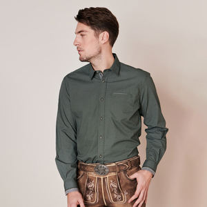Camisas casuales elegantes para hombre, camisas de vestir bávaras ajustadas a cuadros de manga larga, camisa bávara Lederhosen para hombre - Product Image 6