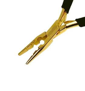 Professional Gold Hair Extension Tool Kit 3-Hole <b>Plier</b> Loop Needle & Scissor <b>Set</b> for I-Tip and Nano Ring Hair Installation - Product Image 3