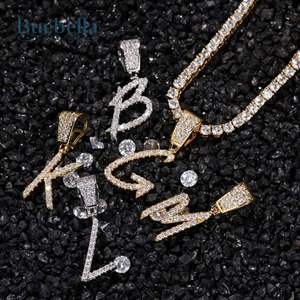 925 argent 18k plaqué or blanc VVS Moissanite diamant Hip Hop bijoux glacé 26 lettres pendentif personnalisé pour hommes pendentif - Product Image 3