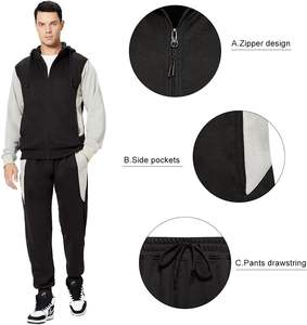 SUDADERO de algodón 100%, conjunto ligero con capucha, cierre de cordón, invierno, ecológico, lavado a la piedra, estampado de diamantes de imitación adornados - Product Image 4