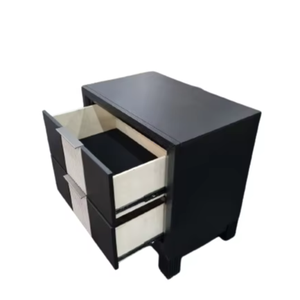 Impresionante mesita de noche clásica moderna de 2 cajones en gris oscuro negro para el hogar o el dormitorio del hotel y los muebles de la sala de estar - Product Image 1