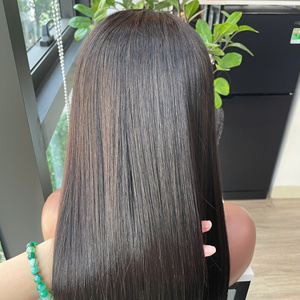 LINU JL068 Peluca de Cabello Humano Vietnamita Liso de Donante Único, con Frente de Encaje y Parte en U, 250% de Densidad, HD Transparente para Base de Encaje - Product Image 4