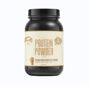 OEM customizable Whey Protein Powder Slow Churn Vanilla Ice Cream Ideal for healthy on the go nutrition for men women and kids