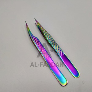 Pochette en cuir personnalisée en gros pince à cils en acier inoxydable outil pointu d'isolation droite pour la mise en forme des sourcils - Product Image 3