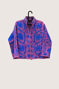 Cardigan en coton brodé floral bohème, col mandarin, manches longues, grande taille, vêtements décontractés pour femmes, vêtements d'automne - Product Image 1