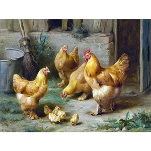 Mural de azulejos de gallo y pollito, muebles de cocina de pollo, pared contra salpicaduras, mármol, cerámica para cocina y baño - Product Image 1