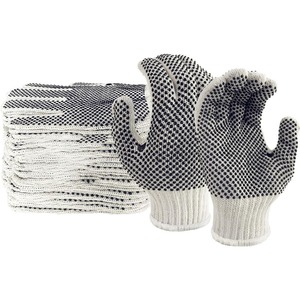 ถุงมือทำงานผ้าฝ้ายพร้อมด้ามจับลายจุดที่ทนทานระบายอากาศได้สำหรับงานสวนคลังสินค้าและงานกลางแจ้งโลโก้ออกแบบได้ตามต้องการ - Product Image 1