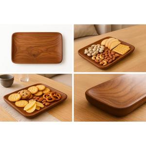 Eco Friendly <b>Disposable</b> Wooden Round Snack Serving <b>Platter</b> with Engraving for Wedding Parties and Home Kitchen Use - Product Image 6