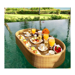 Différentes formes d'hôtel de vacances petit déjeuner flottant piscine plateau en rotin piscine plateau étanche à partir de 99 GD - Product Image 1