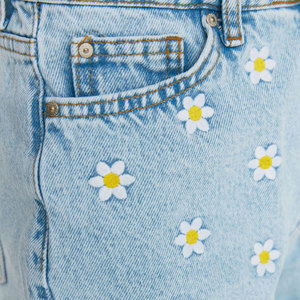 Shorts de mezclilla casuales vintage de cintura alta para mujer, shorts de mezclilla desgastados de tiro alto para verano, a la moda - Product Image 5