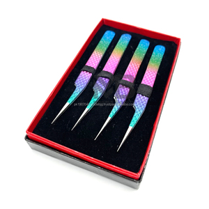 Eyelash Extension Tweezers Stainless Steel Custom Colored <b>Precision</b> Point Toothed Anti-Static Customizable Volume Lash - Product Image 4