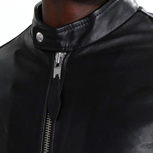 High Quality Custom Design <b>Long</b> Sleeves <b>Leather</b> Biker <b>Jacket</b> for Men's Custom Embroidery Logo <b>Leather</b> <b>Jackets</b> - Product Image 5