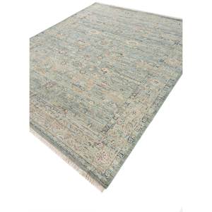 Erbe Blue Hand Knotted Wool Rugs Medallion Pattern 3D Rugs for Home Living Room Hallway Entryway-<b>Model</b> Ea-1527 - Product Image 2