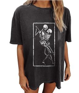 Camiseta de mujer de gran tamaño Camiseta de algodón de fábrica directa OEM con logotipo impreso DTF para minoristas de moda Lienzo Casual de punto corto - Product Image 1