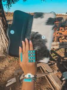 Cartera occidental con cremallera y borlas florales, accesorios de viaje ecológicos de alta calidad de cuero genuino para mujer de otoño - Product Image 2