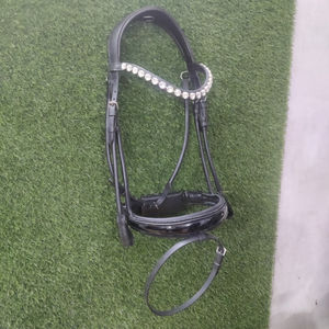 Meilleure qualité équine Bling anglais cuir cheval bride cristal front bande selle cheval équitation harnais grossiste - Product Image 1