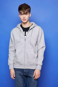 Sweat à capuche zippé personnalisé, lourd, style boxy pour homme, vintage, délavé, épaules tombantes, double fermeture éclair, coupe courte, Process Impex - Product Image 6