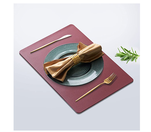 ชุดแผ่นรองจานบนโต๊ะทำจากหนังดีไซน์หรูหราสำหรับร้านอาหารโรงแรมจานอาหารพิมพ์ลายแอบสแตรกในราคาไม่แพง - Product Image 5