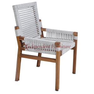 Minimalist Solid Teak Wood <b>Dining</b> <b>Chair</b> with Rope for Home Hotel Villa Apartment Kitchen General Home Office Furniture - Product Image 1