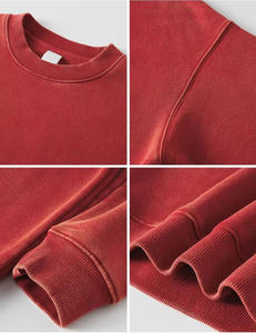 Sudadera con Capucha de Estilo Hip Hop, Lavada al Ácido, de Alta Calidad, Personalizada al por Mayor, Sudadera Vintage con Cuello Redondo para Hombre - Product Image 4