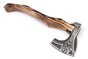 Custom Handmade Carbon Steel Viking <b>Axe</b> Bearded <b>Axe</b> <b>Survival</b> Outdoor <b>axe</b> With Wooden Handle. - Product Image 6