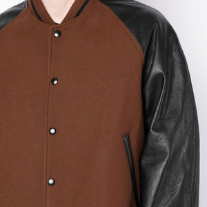 Personnalisé de haute qualité personnalisé tache Varsity vestes fermeture à glissière unisexe formelle toile imperméable coupe-vent laine doublure veste - Product Image 5