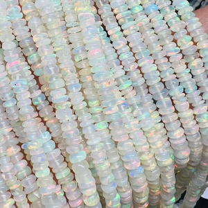 Ethiopian <b>Opal</b> Gemstone Beads Medium Quality 4-5mm Multi Fire Roundel Natural Plain Beads 15.5 Inches Mehrajudin Gems Third - Product Image 1