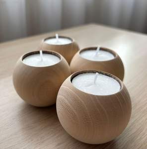 Portavelas de madera pura, hecho a mano, hexagonal, para velas de pilar, par de portavelas de madera, decoración para el hogar, bodas y fiestas. - Product Image 4