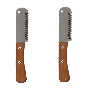 Couteau à Démouler Professionnel en Acier Inoxydable de Luxe Portable avec Manche en Bois pour le Toilettage des Chiens - Product Image 6