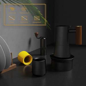 DHPO Écologique Scandinave Minimalisme Style Conception Unique De Qualité Alimentaire En Acier Inoxydable 304 Espresso Moka Pot Couvercle En Bois De Noyer - Product Image 6