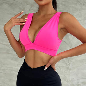 Vente en gros de soutien-gorge de sport sexy pour femmes, personnalisé, couleur unie, haute élasticité, débardeur de fitness respirant, soutien-gorge de yoga - Product Image 4