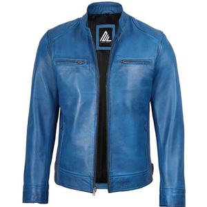 Veste en cuir Boxy personnalisée pour hommes Veste à fermeture éclair lourde grande taille Streetwear Logo personnalisé Veste pour hommes usine - Product Image 5