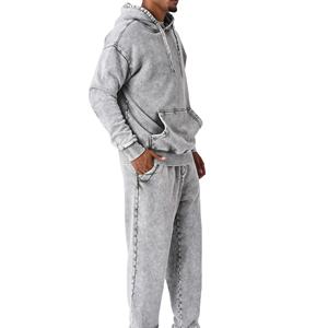 Chándales de lavado ácido informales de invierno de etiqueta privada de alta calidad para hombres Color personalizable y logotipo 100% algodón transpirable 2026 - Product Image 2