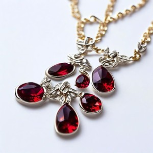 Collar de piedras preciosas granate de lujo Plata de Ley 925 con chapado en oro de 18 quilates Joyería India elegante para mujeres - Product Image 6