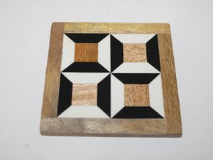 Resin Inlay Coaster in Black & White Pattern Tabletop Coasters From Tradnary Exim Pvt Ltd - Product Image 4