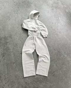 Calidad Premium 2025 transpirable de gran tamaño Drop Shoulder Hoodie pantalones de pierna recta logotipo personalizado OEM 2 piezas impreso invierno - Product Image 1