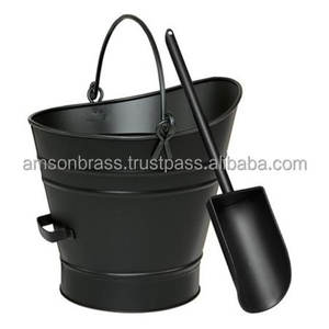Solid Round Galvanized Coal Bucket Premium Quality Metal Coal Bucket Coal Bucket Household Cleaning Tools Base - Product Image 6