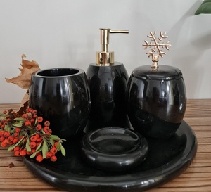 Ensemble de salle de bain en marbre naturel 100% de haute qualité ensemble d'accessoires de salle de bain 7 pièces articles et salle de bain taille quotidienne et personnalisée - Product Image 4