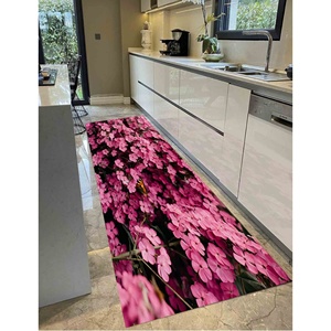 Tapis floral rose : Décoration d'intérieur tendance antidérapante, tapis en chenille - Product Image 5