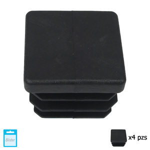 Contera Quadrata Interna Nera 30x30 mm. Blister 4 pezzi. - Product Image 1