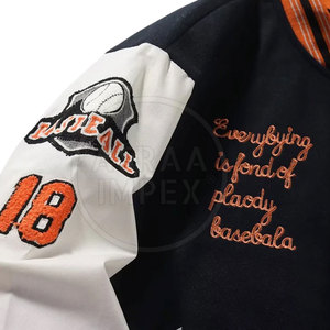 เสื้อแจ็กเก็ตเลตเตอร์แมนสำหรับผู้ชายเสื้อแจ็คเก็ตแขนหนังกันลมสไตล์ใหม่ - Product Image 4