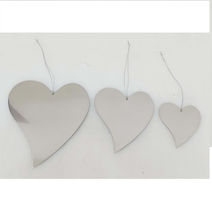 High Quality Silver Modern Christmas Hanging Ornaments Heart Set of 3 Pcs <b>Mirror</b> Polish Movable Decoration - Product Image 5