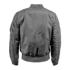 Custom <b>Black</b> Satin High Street Windproof Stylish Plus Size Winter Bomber Jacket with Plain Zipper Closure - Product Image 4