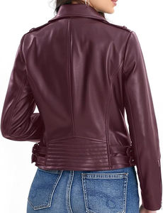 Chaqueta de piel de cordero auténtica 2025 para mujer, chaquetas de gran tamaño para montar en motocicleta, estilo de carreras, prendas de vestir exteriores de cuero para mujer 2025 - Product Image 2