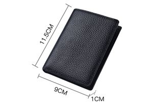 กระเป๋าสตางค์ใบสั้น หนังวัวชั้นแรก กระเป๋าสตางค์ผู้ชายแนวตั้ง ทำจากหนังแท้ - Product Image 2