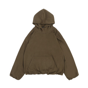 Customizable <b>Mock</b> <b>Neck</b> Oversized Big Satin Lined Black Cropped Raw Hem Men Hoodies - Product Image 5