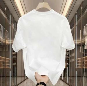 Camiseta informal inteligente de verano para hombre, 100% algodón, 180 gramos, tela de punto, Monograma, estampado adhesivo, diseño en blanco - Product Image 3