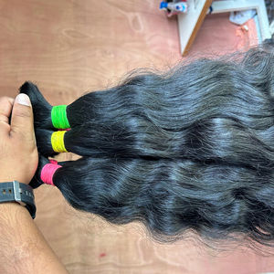 Extensiones de cabello humano natural liso sedoso indio Remy dibujado solo - Product Image 1